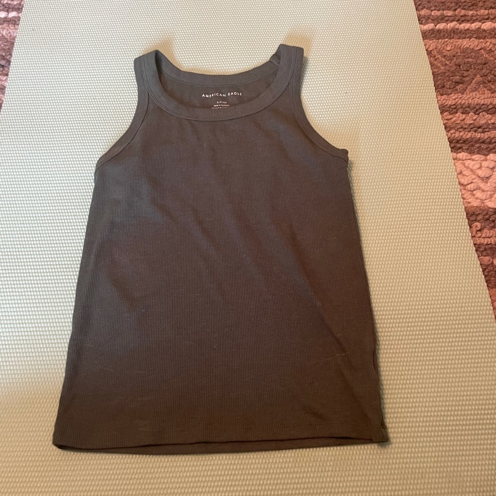 Green ribbed tank